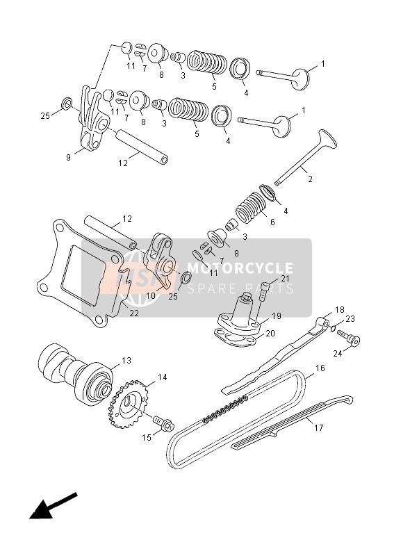 Yamaha YN50FMU 2014 Valvola per un 2014 Yamaha YN50FMU